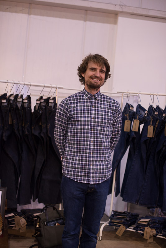 Jeremy Lammerding of Onshore Workwear Handmade Denim Jeans from Houston TX | Fashion in Houston at Pop Shop Craft Fair Black Friday Weekend Shopping November 2015