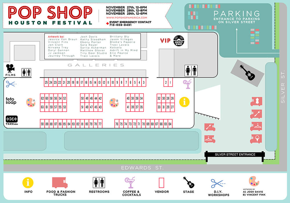 Pop Shop Houston Black Friday Festival 2015 Map and Info