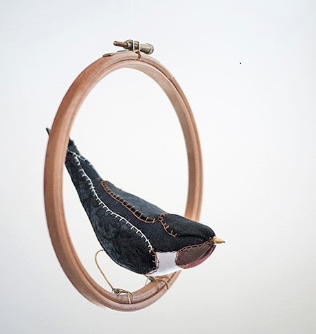 Bird and Embroidery Hoop by Lauren Porter Visual Artist | Textile Art & Yarn Art