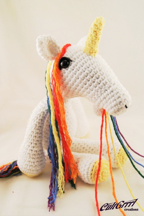 Barfing Unicorn Rainbow Unicorn Crochet Art by Cultgrrl Creations