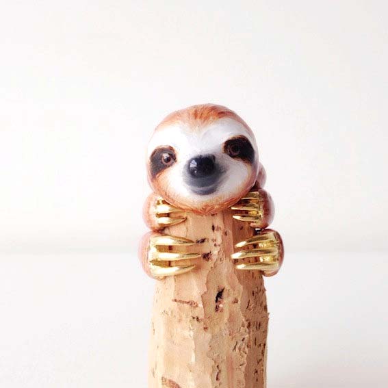 sloth ring handmade animal rings mary lou