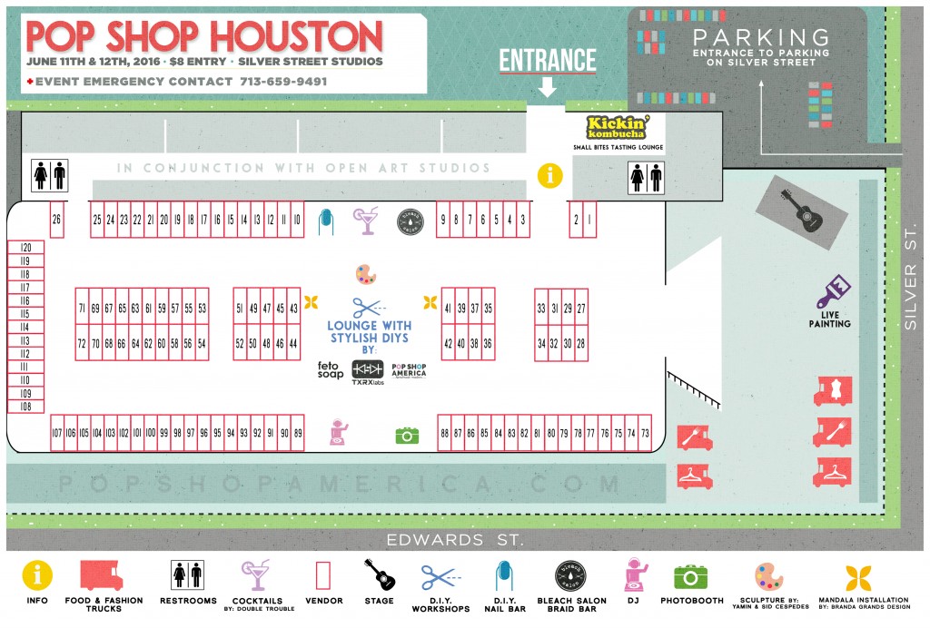 Pop Shop Houston Summer Festival Map Craft Fair Art Market Pop Up Shop Houston