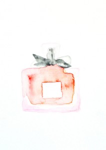 watercolor perfume print from the angean blog etsy shop tess ciarloni