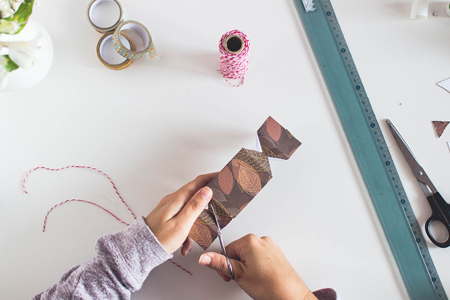 Remove the extra bit of paper on the sides for Cracker Box DIY Gift Packages