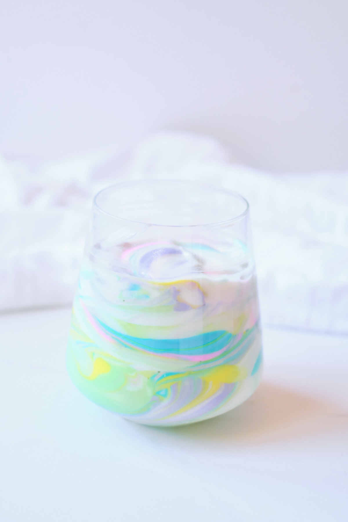 finished unicorn yogurt recipe in a glass
