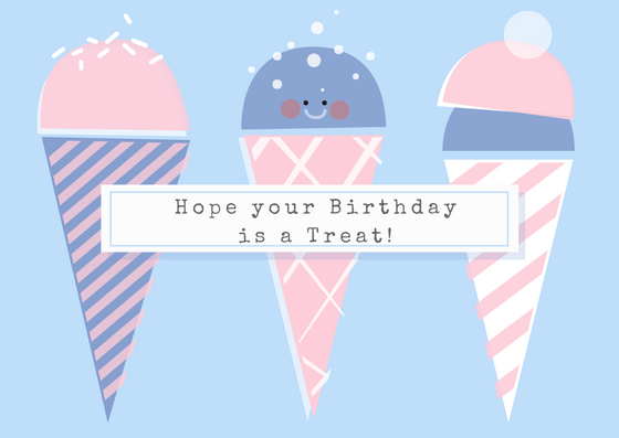 Cute Ice Cream Birthday Card