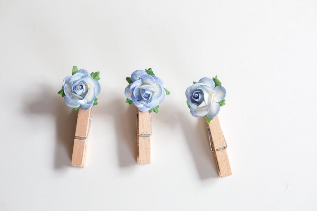 detail pretty paper flower clothespins craft tutorial