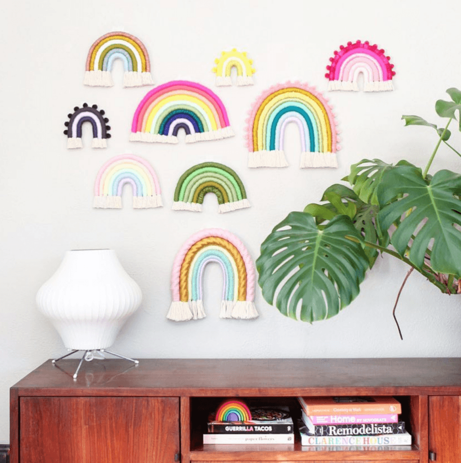 fiber rainbow wall hangings mandi smethells pop shop america