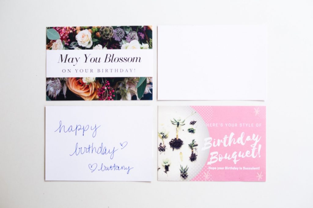 free succulent and flowers printable birthday cards