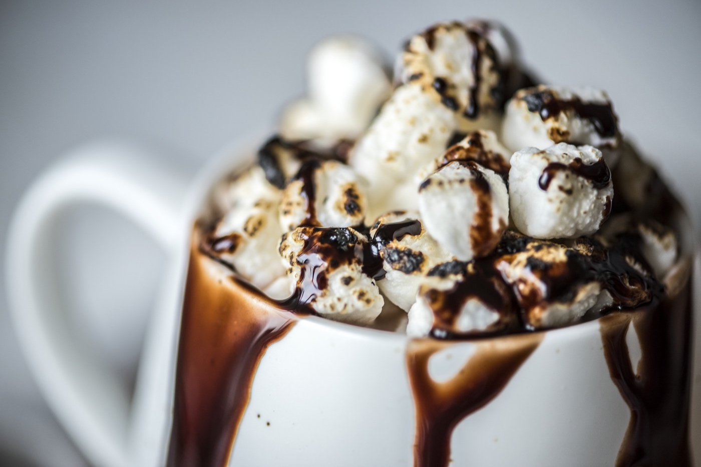 detail of french hot chocolate and toasted marshmallows recipe