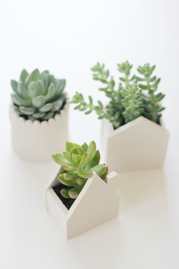 tiny house clay planters by say yes blog