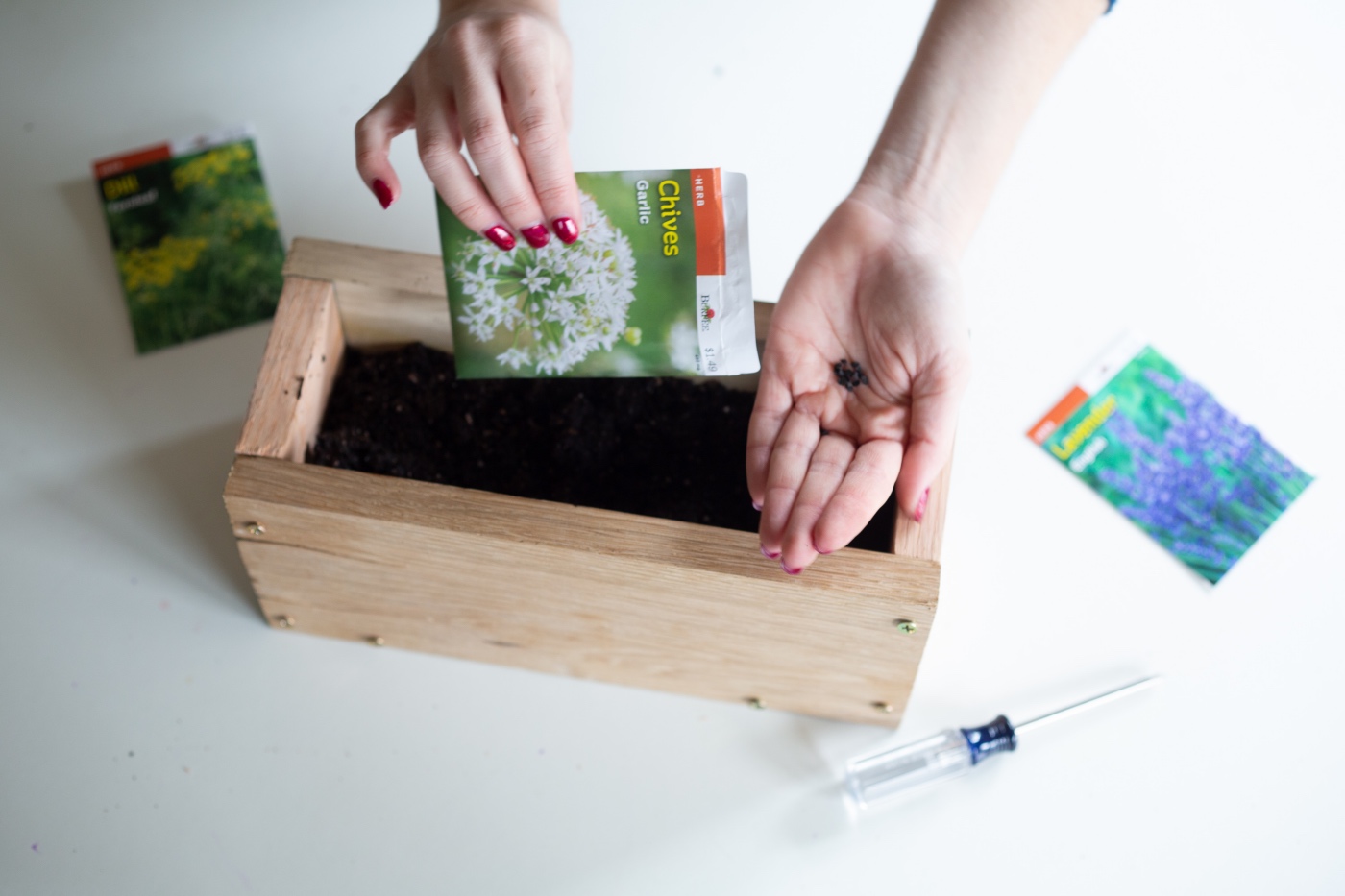 plant herb seeds to the diy wood planter box pop shop america