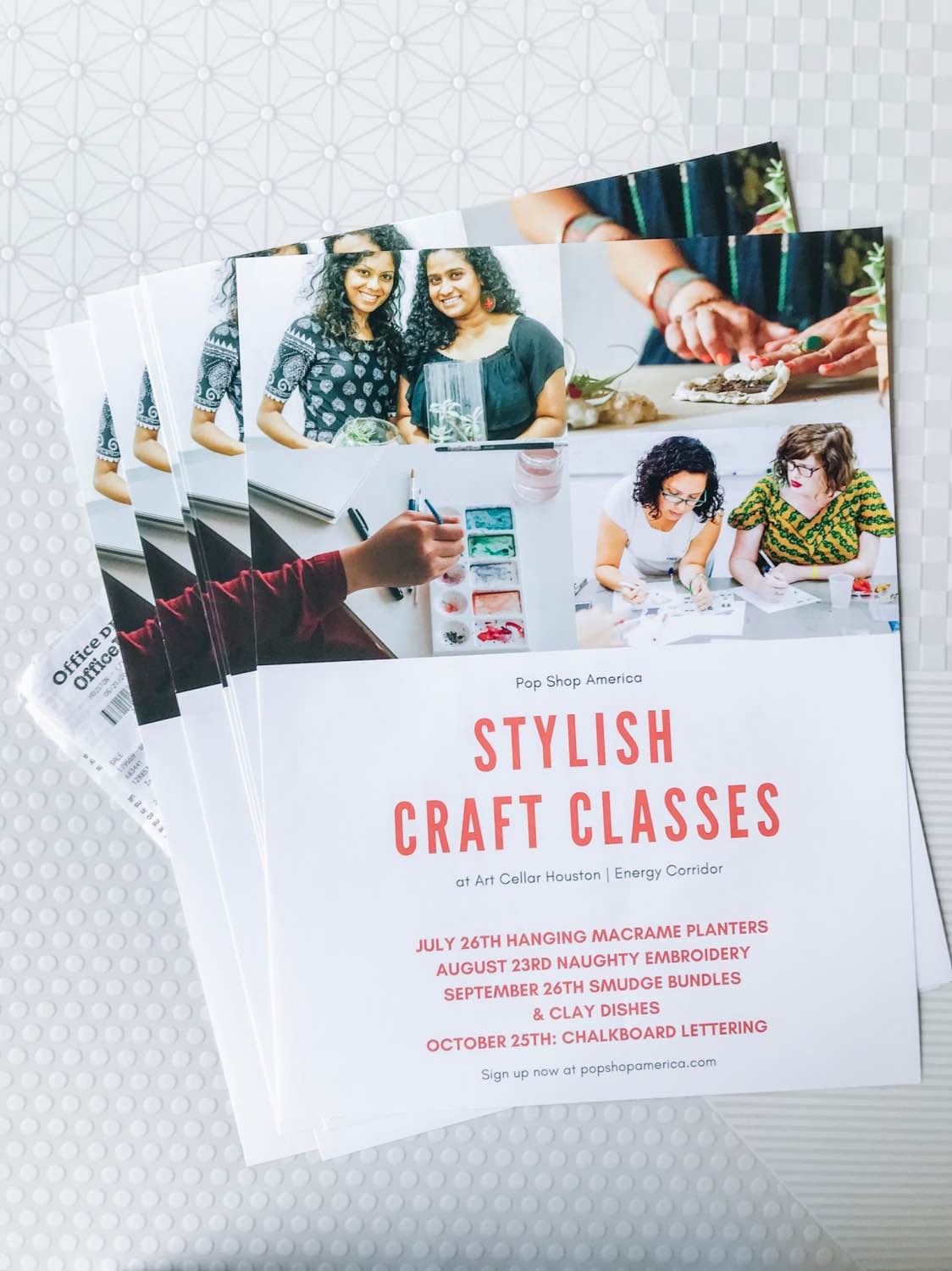 stylish craft classes posters small business marketing materials
