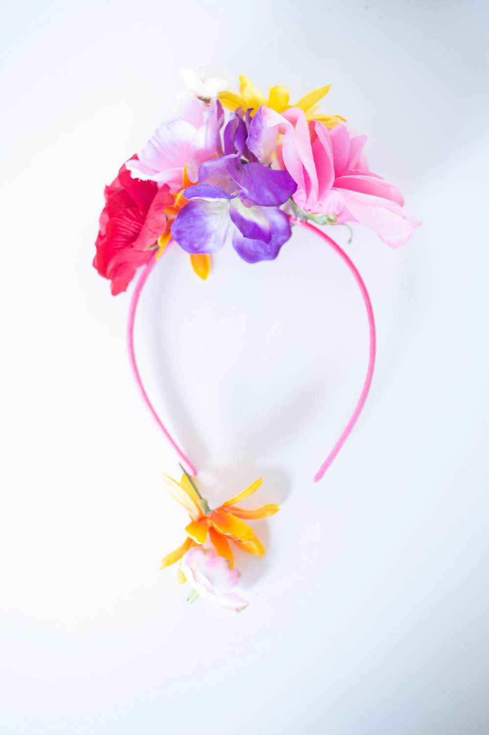 finished diy flower crown headband tutorial pop shop america