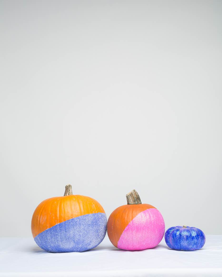 cropped glitter color blocked pumpkins