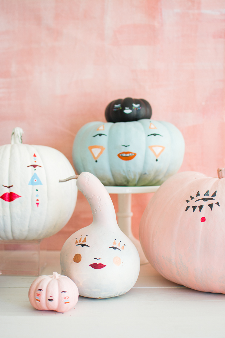 house-that-lars-built-Pastel-Pumpkin-Faces-painted-pumpkins