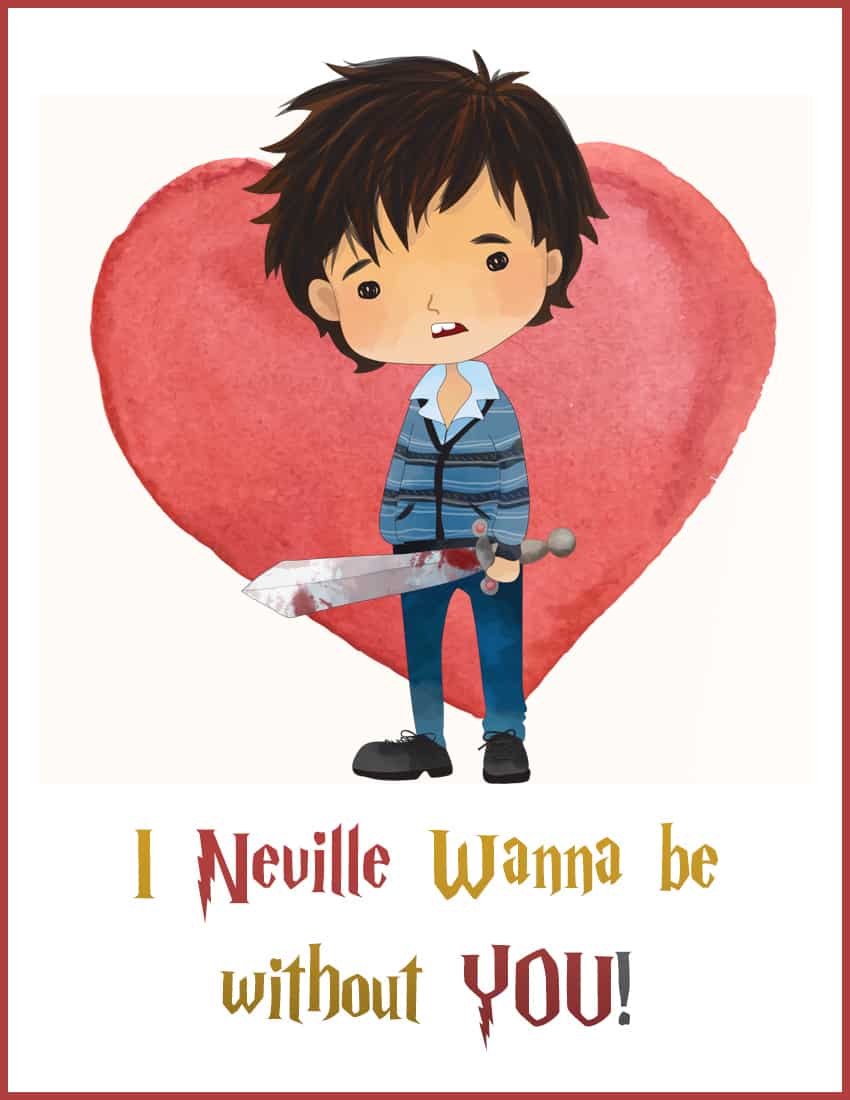 Harry Potter Neville Valentine Card