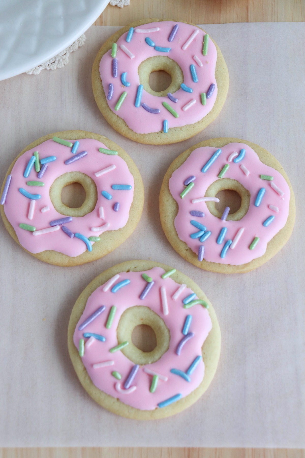 finished cookie decorating idea with donut cookies
