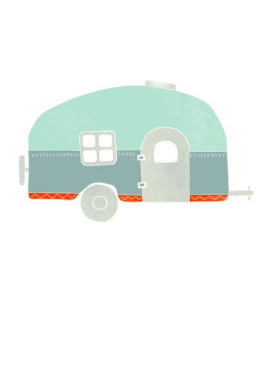 Vintage Airstream Illustration by Hazelmade | Cute Illustrations Greeting Cards | Handmade Card Sets