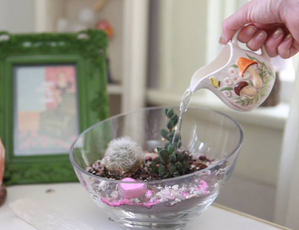 Still from the How to Make a Succulent Terrarium Video by Pop Shop America | How to Build a Terrarium Instruction on the Pop Shop America Craft Blog