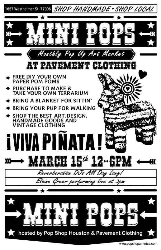 Small March Mini Pops Rain Update Craft Fair Montrose Houston