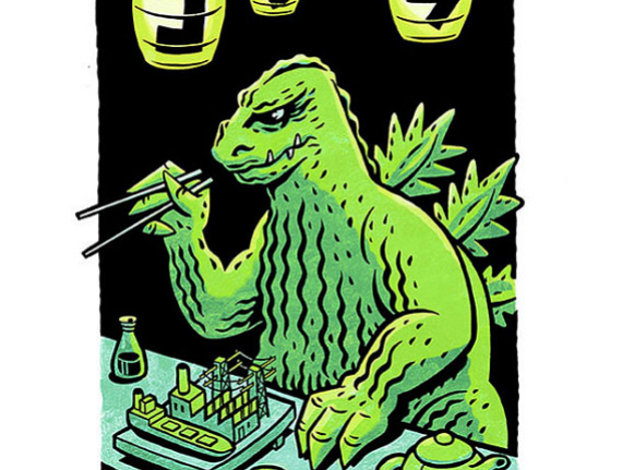 stovepipe vintage inspired artwork godzilla eating sushi print at pop shop houston events pop - Godzilla Pictures To Print stovepipe vintage inspired artwork godzilla eating sushi print at pop shop houston events pop - Godzilla Pictures To Print
