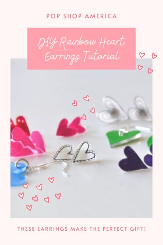 DIY Rainbow Heart Earrings Craft Tutorial Pop Shop America