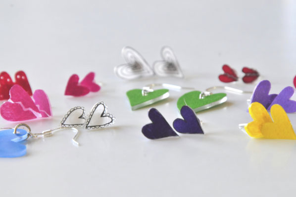 How to Make Heart Earrings for Valentine's Day | DIY Earrings | Valentine's DIY's | Rainbow Heart Earrings with Shrinky Dinks