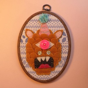 Art by Kristen M. Liu, Embroidery Art from the Pop Shop America Art Blog