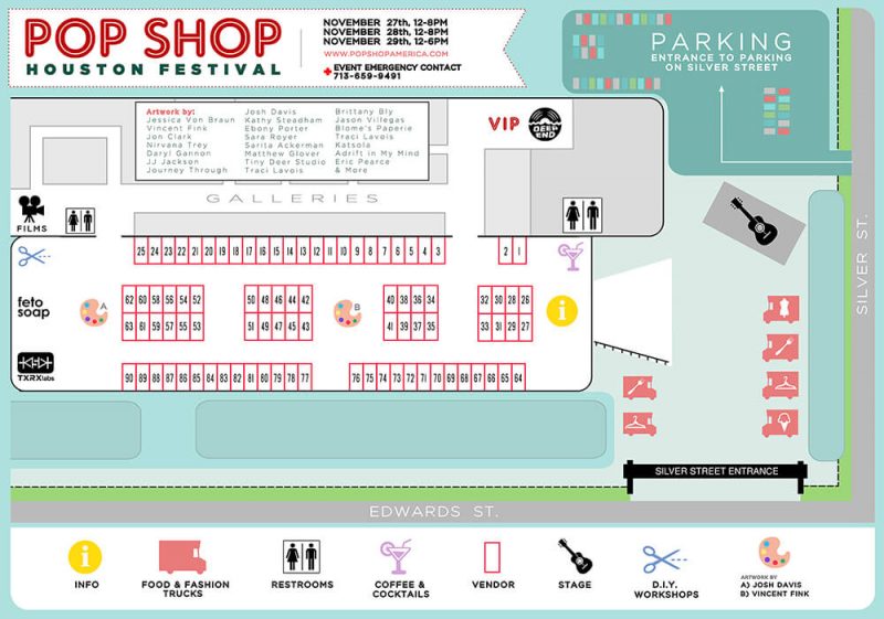 Pop Shop Houston Black Friday Festival 2015 Map and Info
