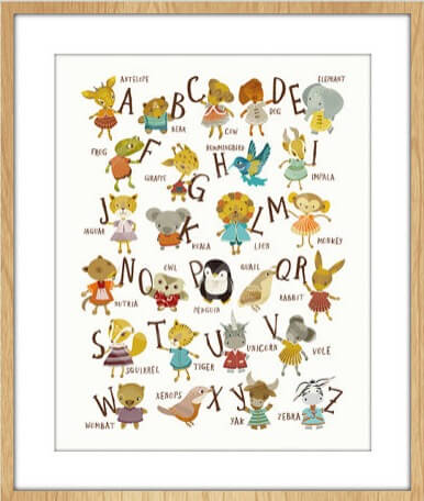 Alphabet Print In Frame Nursery Art Prints By Sabine Reinhart 456 In Alphabet Print Frame Nursery