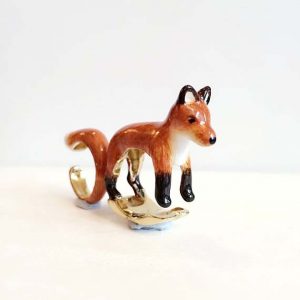 handmade enamel fox ring mary lou etsy shop
