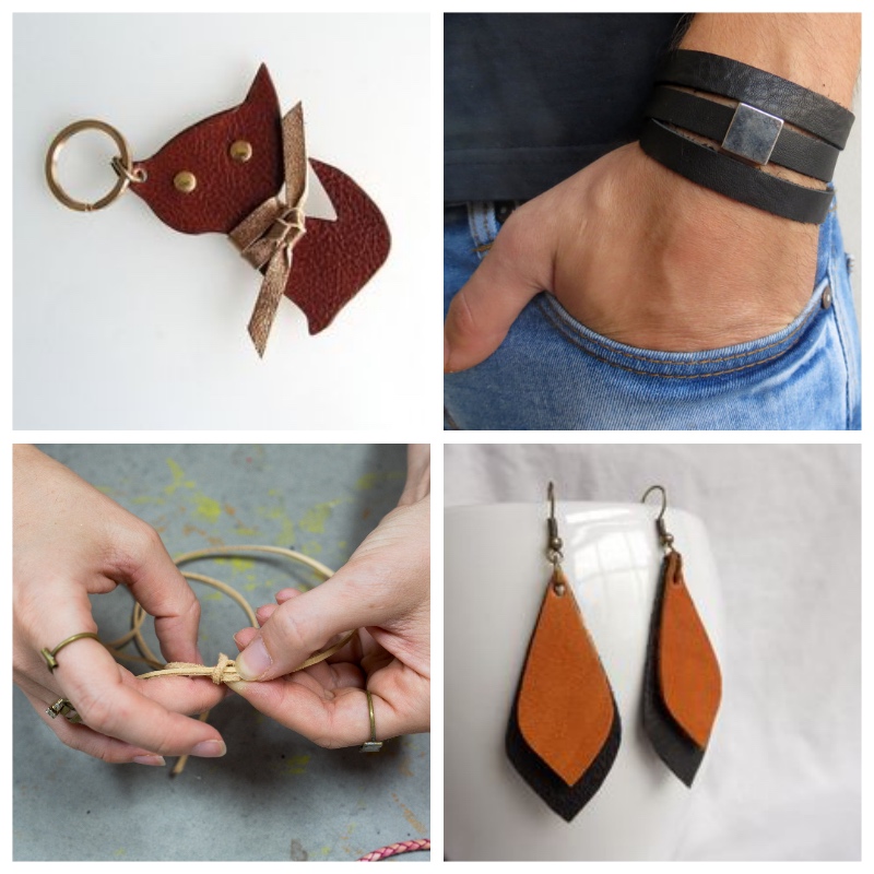 leather collage for diy workshop