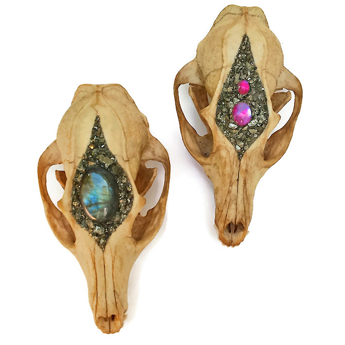 Kristin Jarvis Crystal Fairy Skulls Blue and Pink