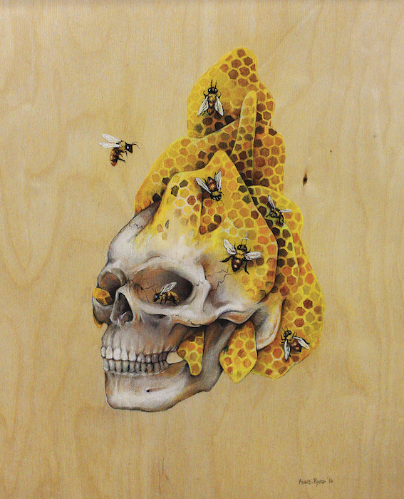 Honeycomb Skull Painting by Anne Byrd Houston Artist