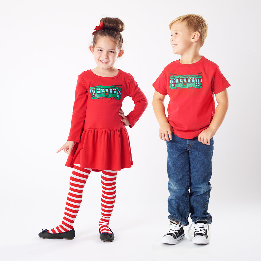 bon-temps-red-trolley-kids-t-shirts-handmade