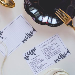 Brush Lettering Free Printable Recipe Cards
