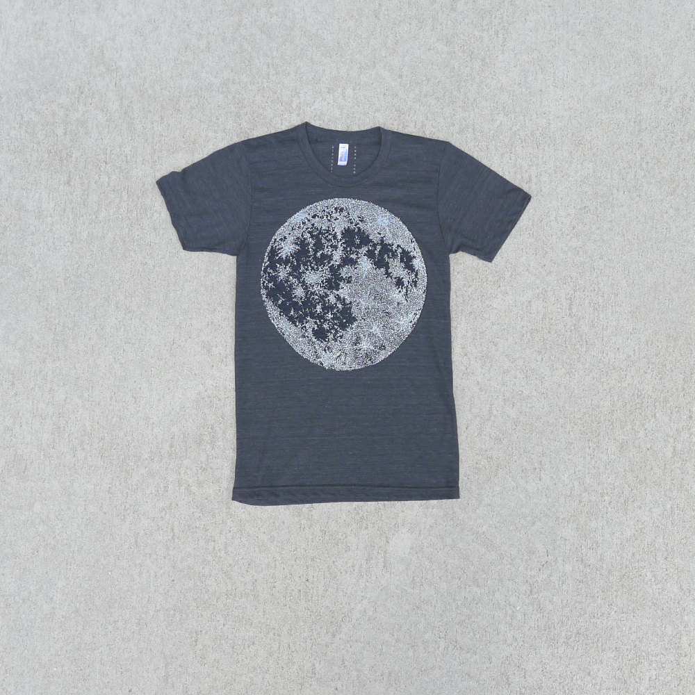 men s black white moon t shirt