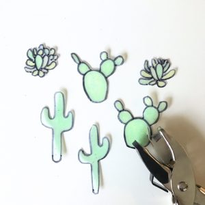 cactus and succulent cut outs for earrings