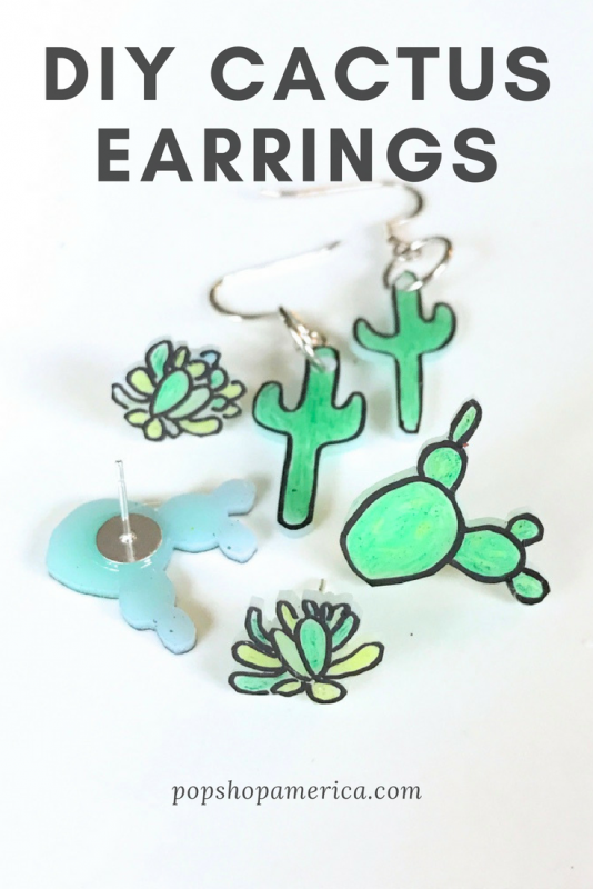 diy cactus earrings pop shop america