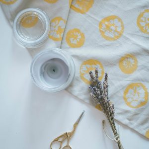 DIY Lemon Stamped Tea Towel Tutorial How To