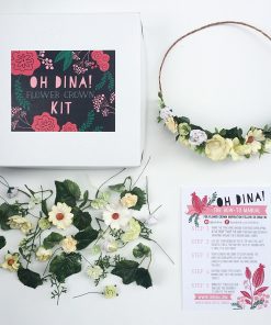diy flower crown kit with yellow flowers