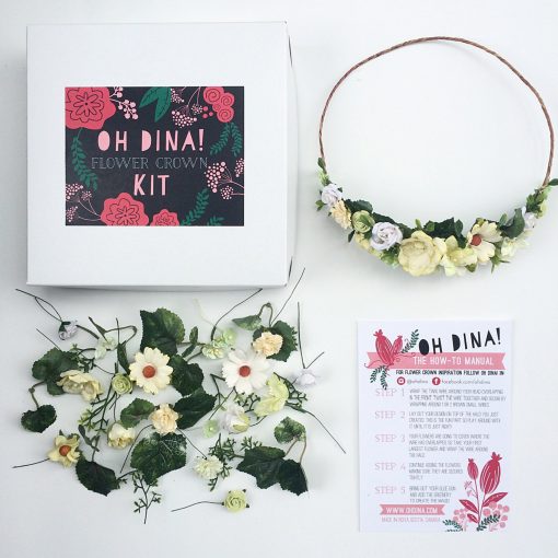 diy flower crown kit with yellow flowers