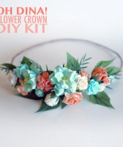 peach and mint diy flower crown kit pop shop america
