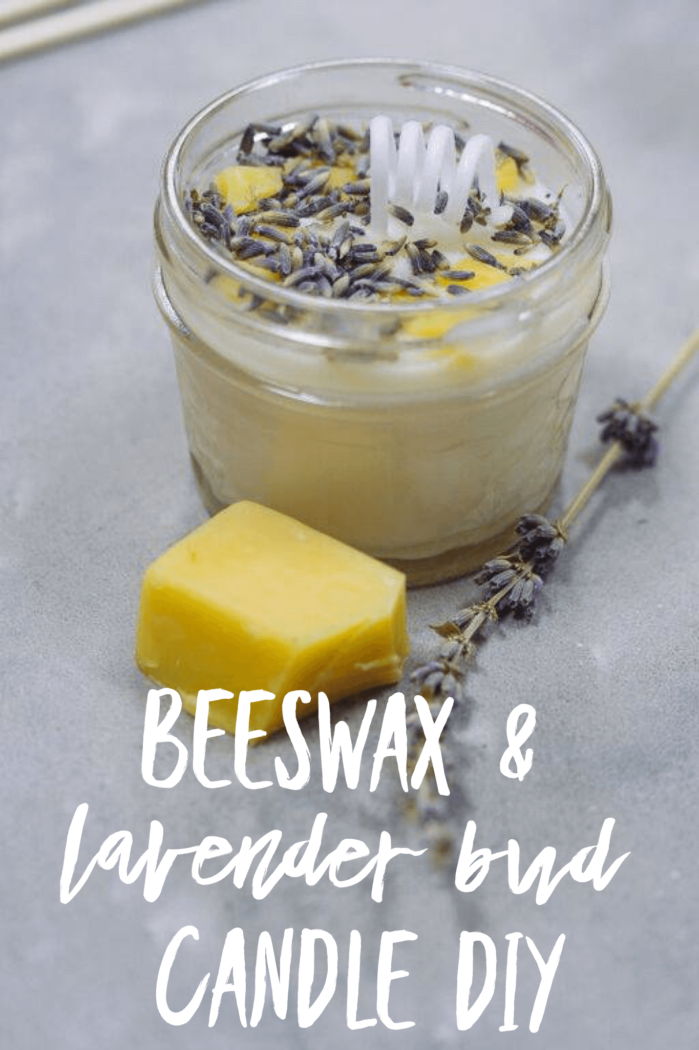 3oz homemade beeswax lavender candle