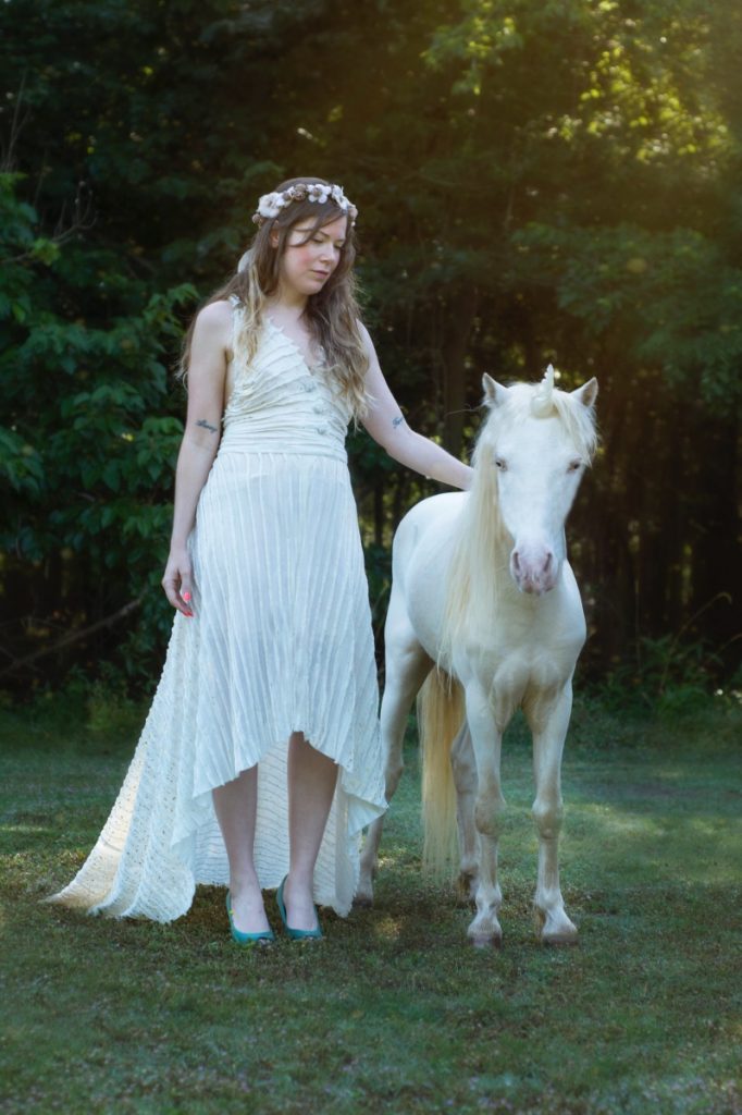 brittany bly petting unicorn magical photo shoot