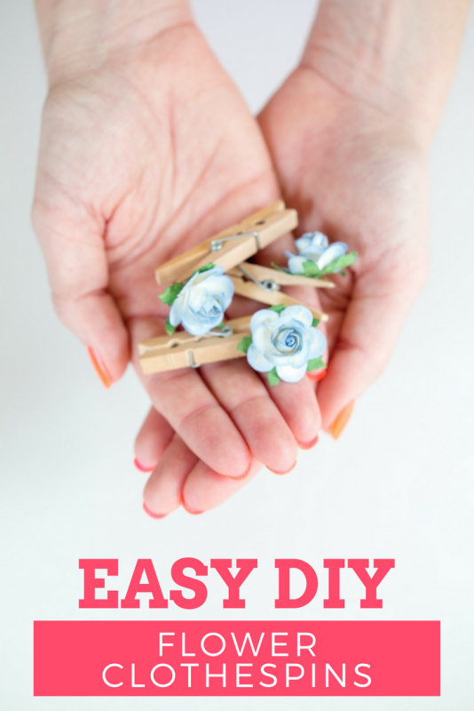 easy diy paper flower clothespins title