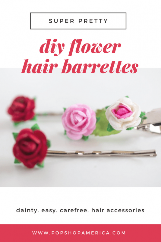 teeny tiny diy paper flower hair barrettes feature