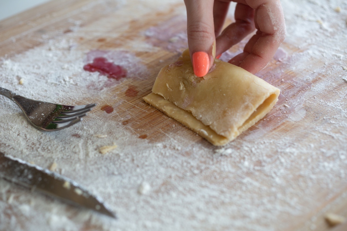 fold the crust to make cherry pies pop shop america