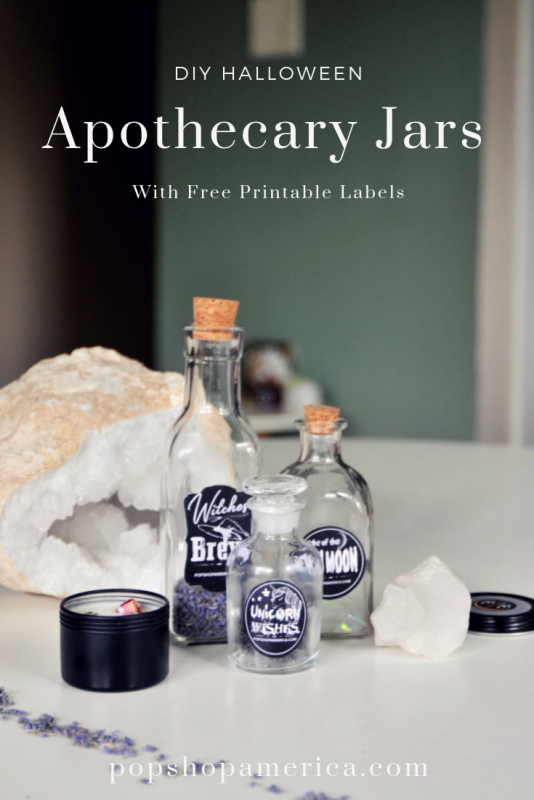 diy halloween apothecary jars with printable labels